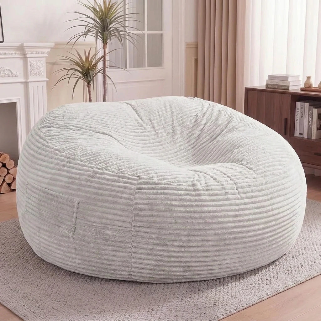 Giant Foam Bean Bag Chair, Oversized Plush Couch with Removable Cover for Kids, Teens, and Adults